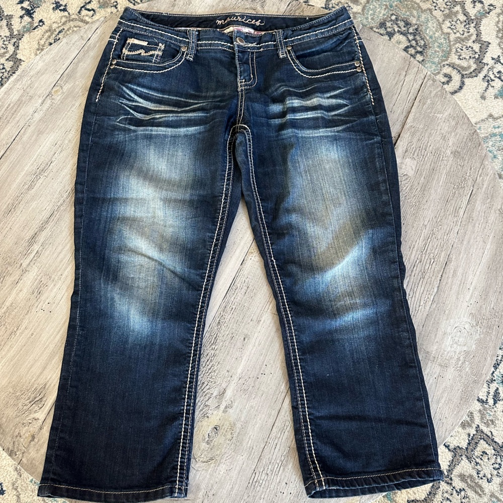 Maurice’s Dark Washed Capri Jeans, size 9/10